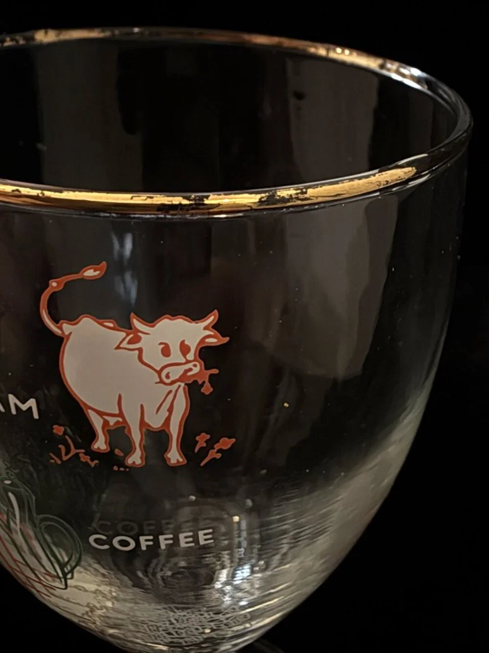Vintage Glass Irish Coffee mug With Recipe St Patrick's Shamrocks Retro Bar